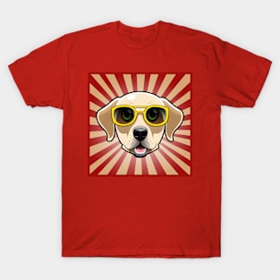 Yellow Sunglasses Golden Retriever Dog T-Shirt